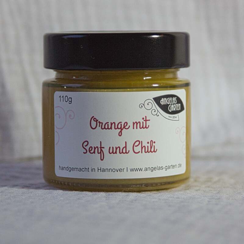 orange mit Senf und Chili - besonders lecker zu Räucherlachs